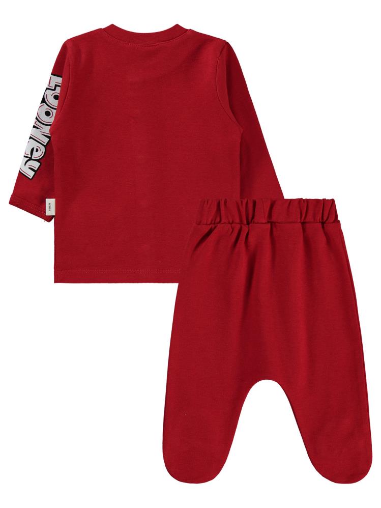 Civil Baby Bugs Bunny Baskılı 1-6 Ay Pijama Takımı - Kırmızı