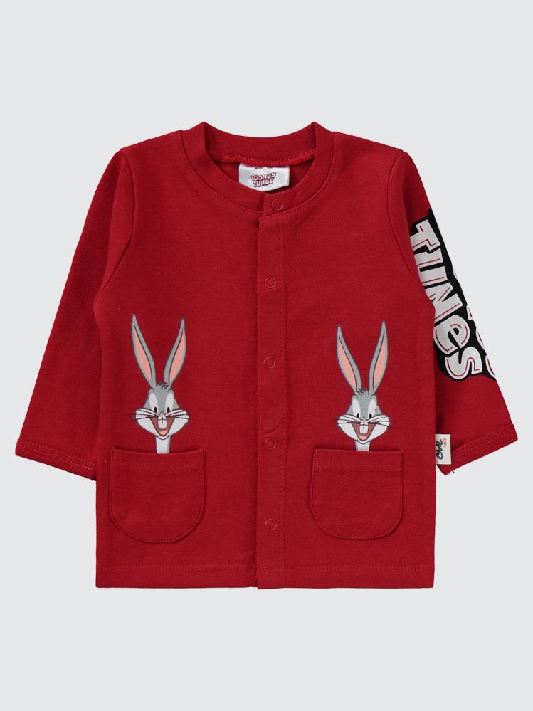 Civil Baby Bugs Bunny Baskılı 1-6 Ay Pijama Takımı - Kırmızı