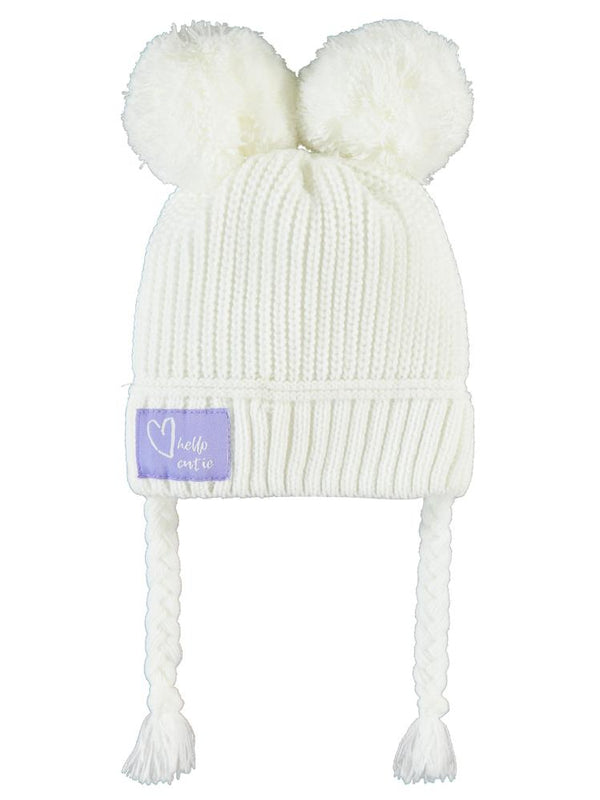 Civil Baby Cutie Çift Ponponlu 0-24 Ay Bebek Kız Bere - Beyaz