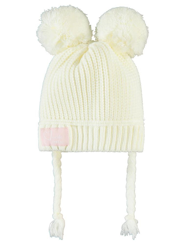 Civil Baby Cutie Çift Ponponlu 0-24 Ay Bebek Kız Bere - Ekru
