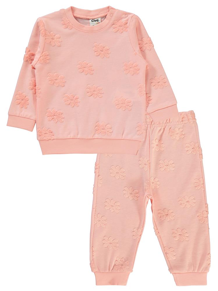 Civil Baby Papatya Kabartmalı 6-18 Ay Takım - Pudra