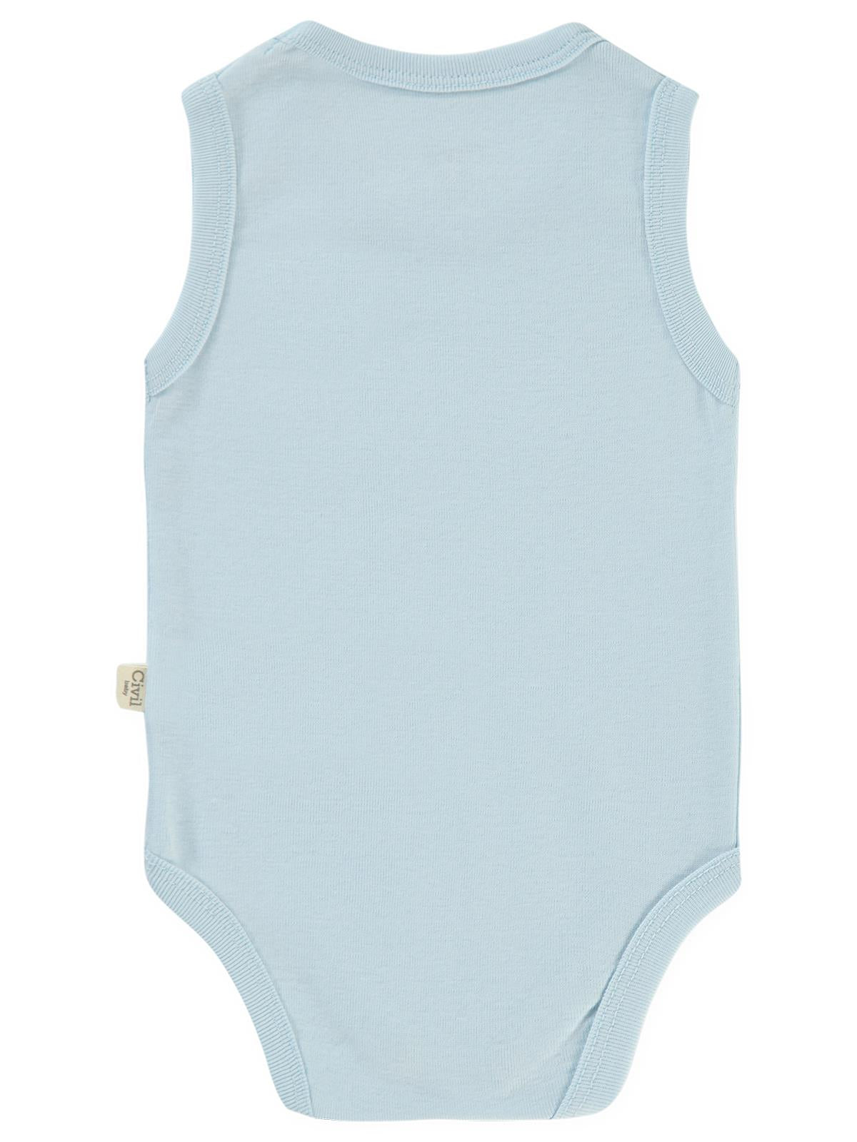 Civil Baby Düz Renkli Çıtçıtlı Badi - Mavi