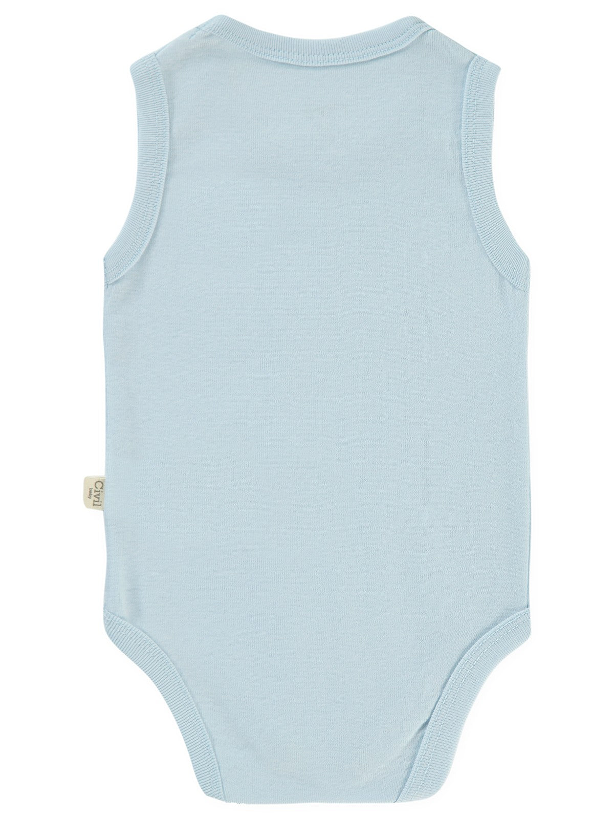Civil Baby Düz Renkli 1-3 Yaş Çıtçıtlı Badi - Mavi
