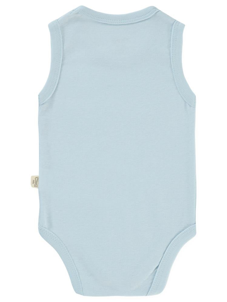 Civil Baby Düz Renkli 3-9 Ay Çıtçıtlı Badi - Mavi