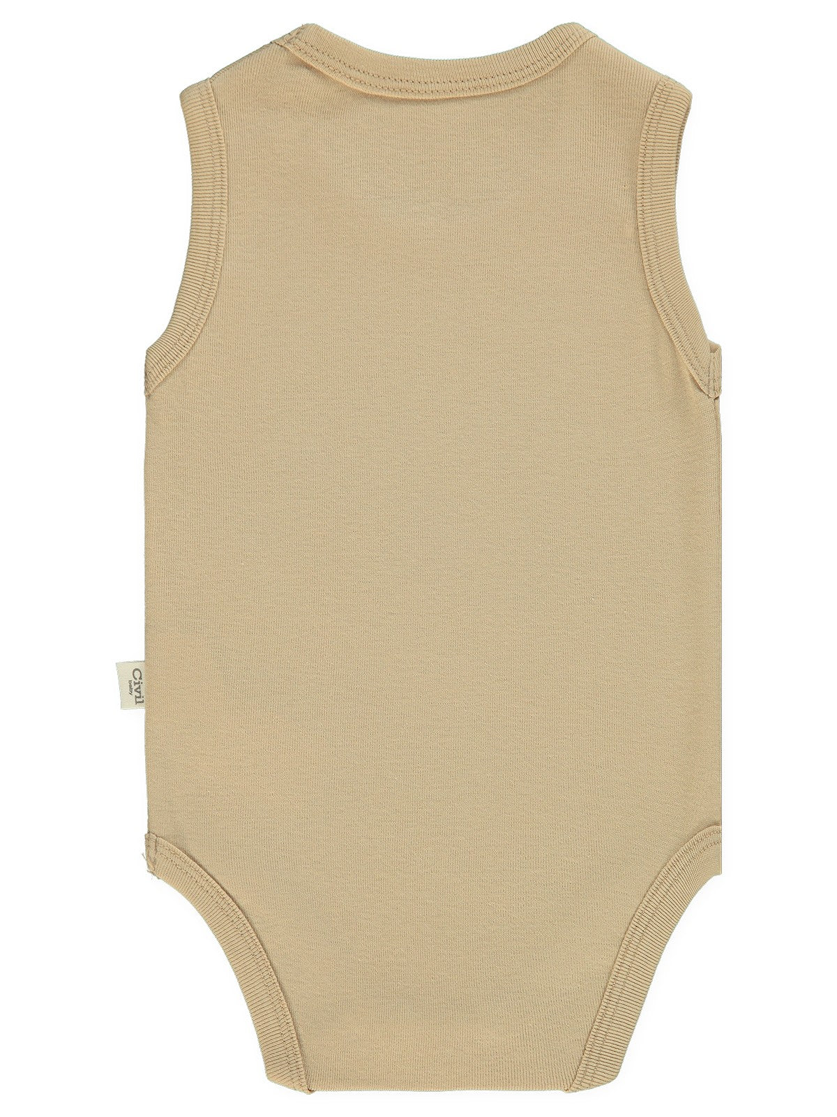 Civil Baby Düz Renkli 3-9 Ay Çıtçıtlı Badi - Kahverengi