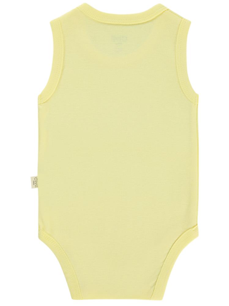 Civil Baby Düz Renkli 0-1 Ay Çıtçıtlı Badi - Sarı