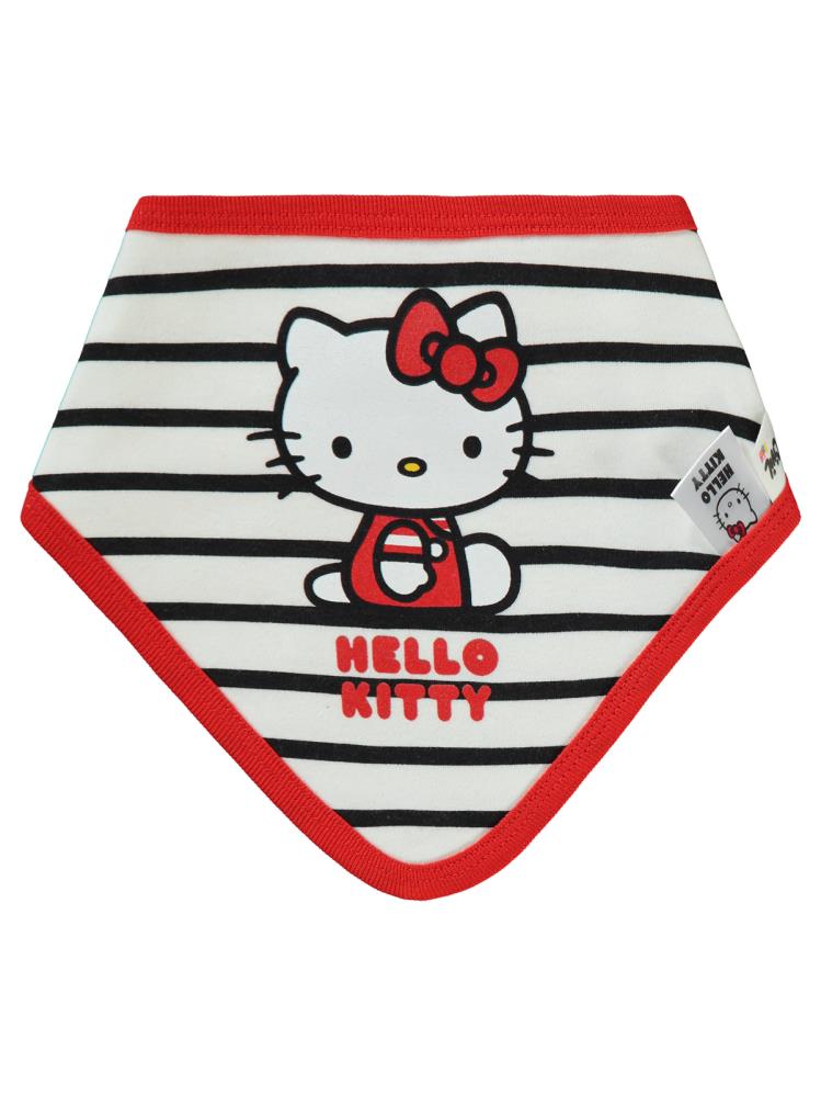 Hello Kitty Çizgi Empirme 0-24 Ay 2'Li Mama Önlüğü - Siyah