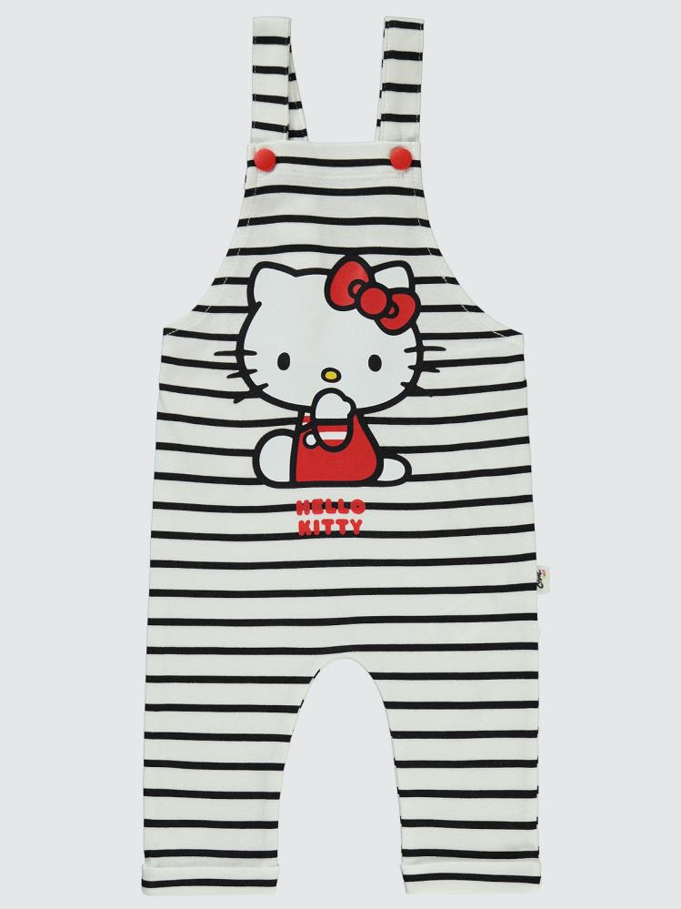 Civil Baby Hello Kitty Çizgi Empirme 6-18 Ay Salopet - Siyah