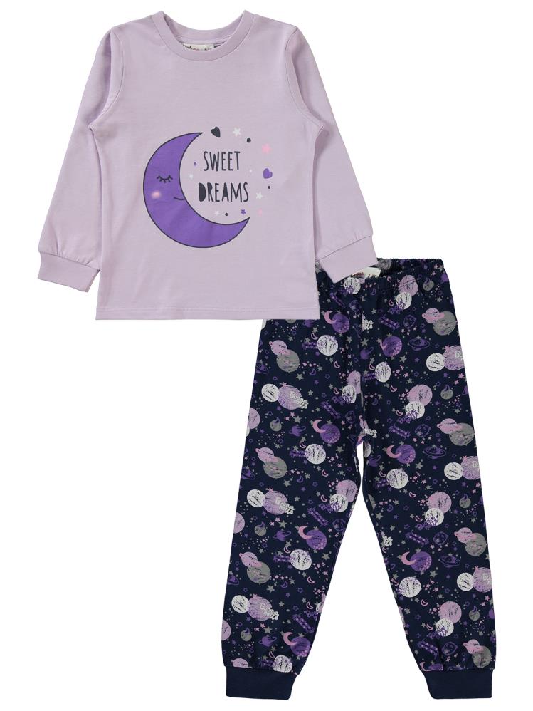 Civil Girls Sweet Dreams Baskılı 2-5 Yaş Pijama Takımı - Lila
