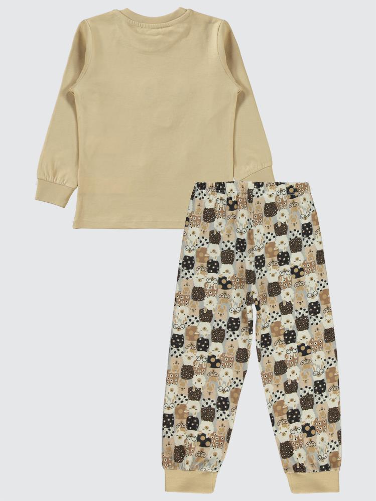 Civil Girls Lama Nakışlı 2-5 Yaş Pijama Takımı - Gri