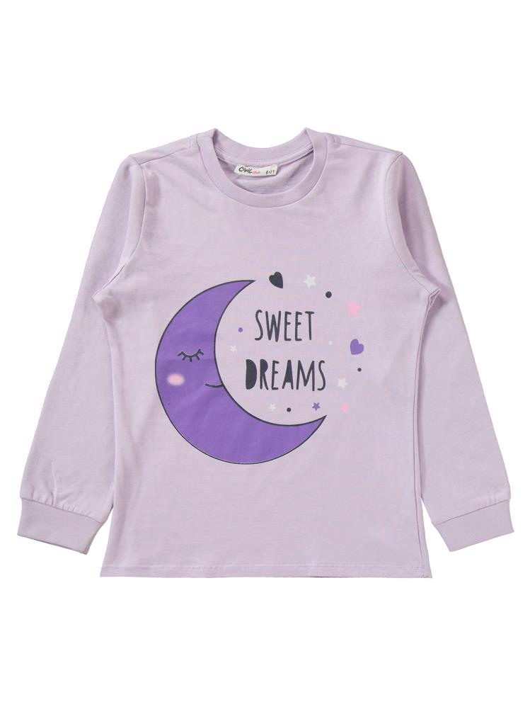 Civil Girls Sweet Dreams Baskılı 6-9 Yaş Pijama Takımı - Lila
