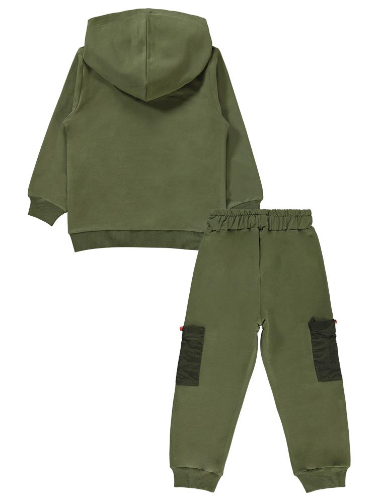 Civil Boys Mikro Cepli Gülen Surat Armalı 2-5 Yaş Eşofman Takımı - Haki