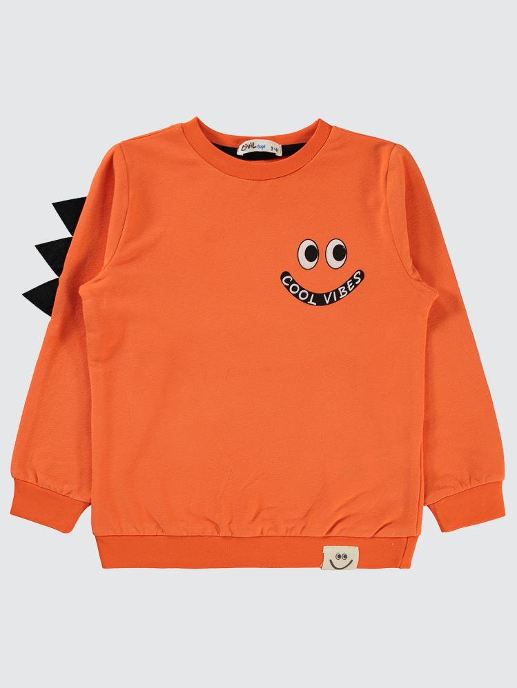 Civil Boys Cool Vıbes Baskılı 2-5 Yaş Sweatshirt - Turuncu