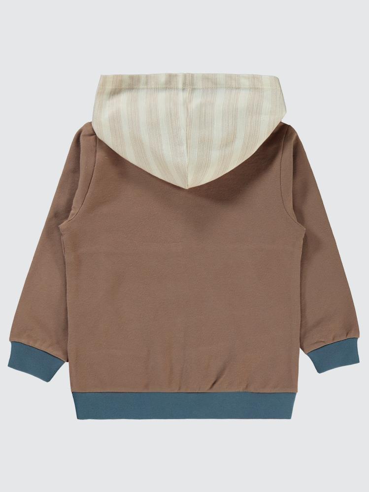 Civil Boys Göz Baskılı Cepli Kapşonlu 2-5 Yaş Sweatshirt - Mavi