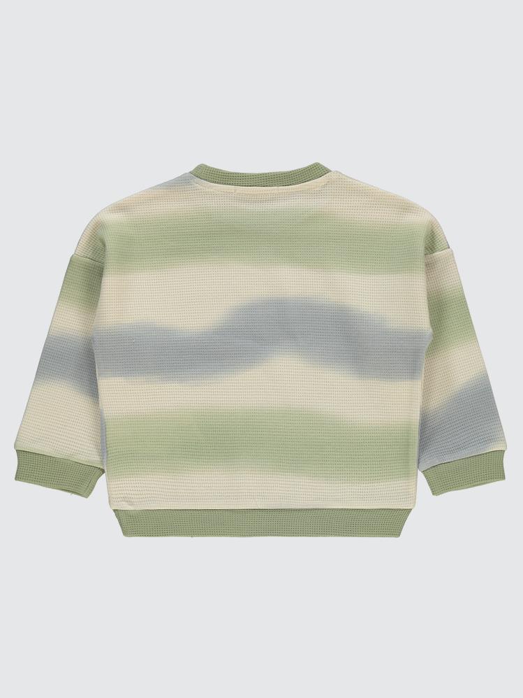 Civil Boys Dalgalı Çizgi Desenli 2-5 Yaş Sweatshirt - Haki