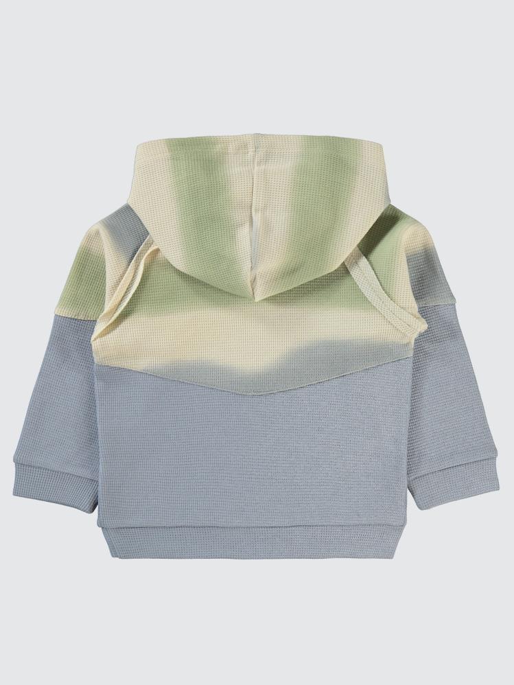 Civil Boys Dalgalı Çizgi Desenli Kapşonlu 2-5 Yaş Sweatshirt - Mavi