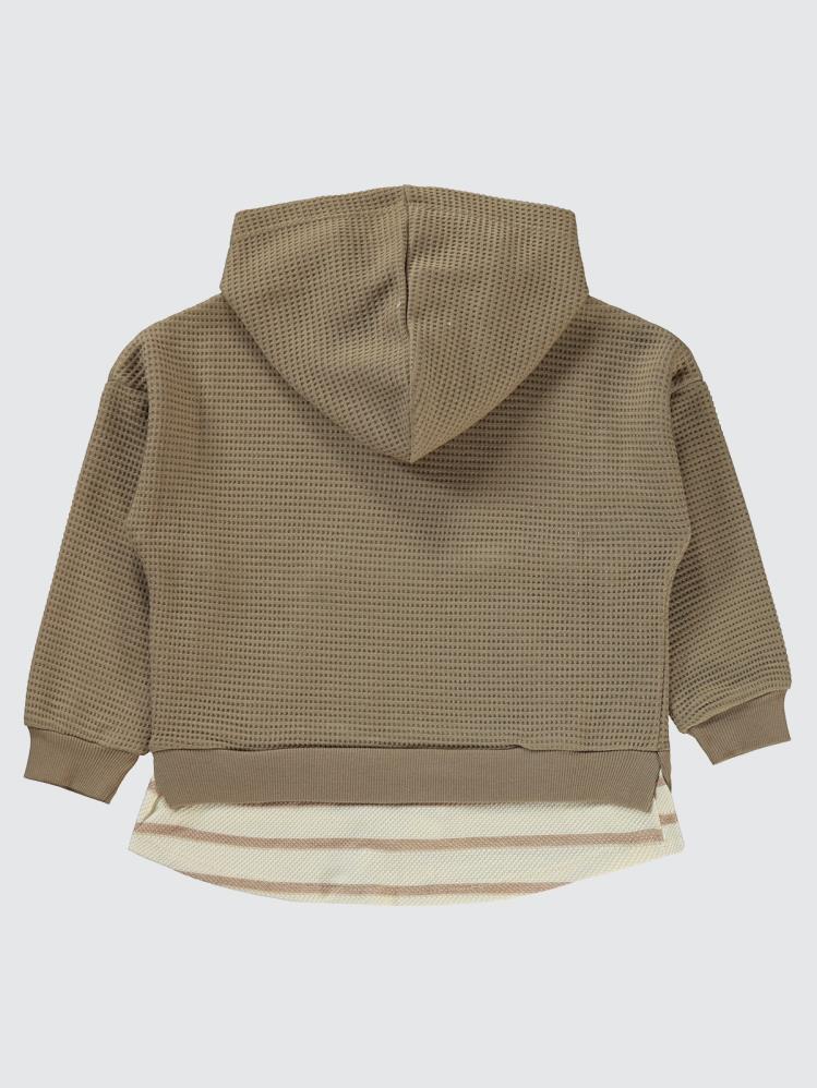 Civil Boys Kapşonlu Cepli 1996 Armalı 2-5 Yaş Sweatshirt - Kahverengi