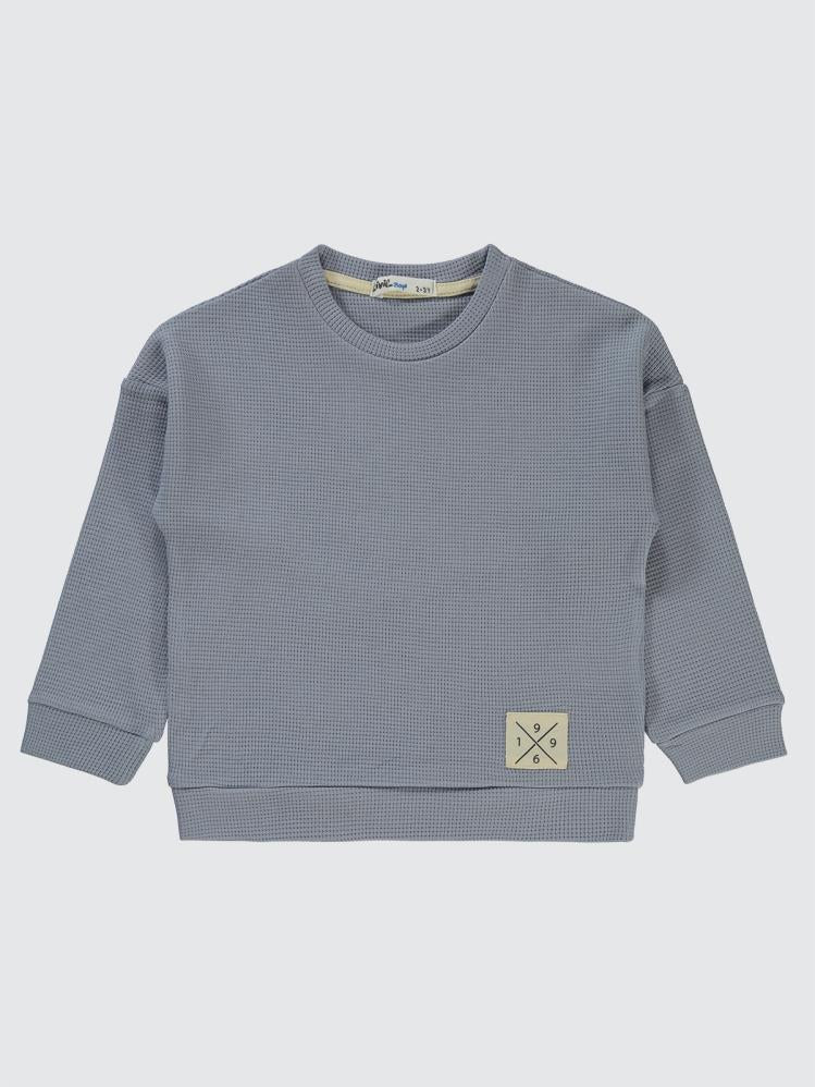 Civil Boys Beli Üçgen Armalı 2-5 Yaş Sweatshirt - Mavi
