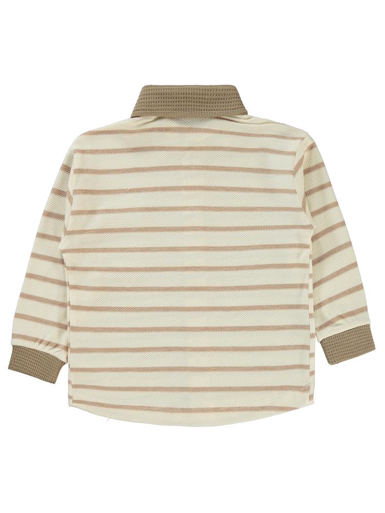 Civil Boys Çizgili Düğmeli Cepli 2-5 Yaş Gömlek - Kahverengi