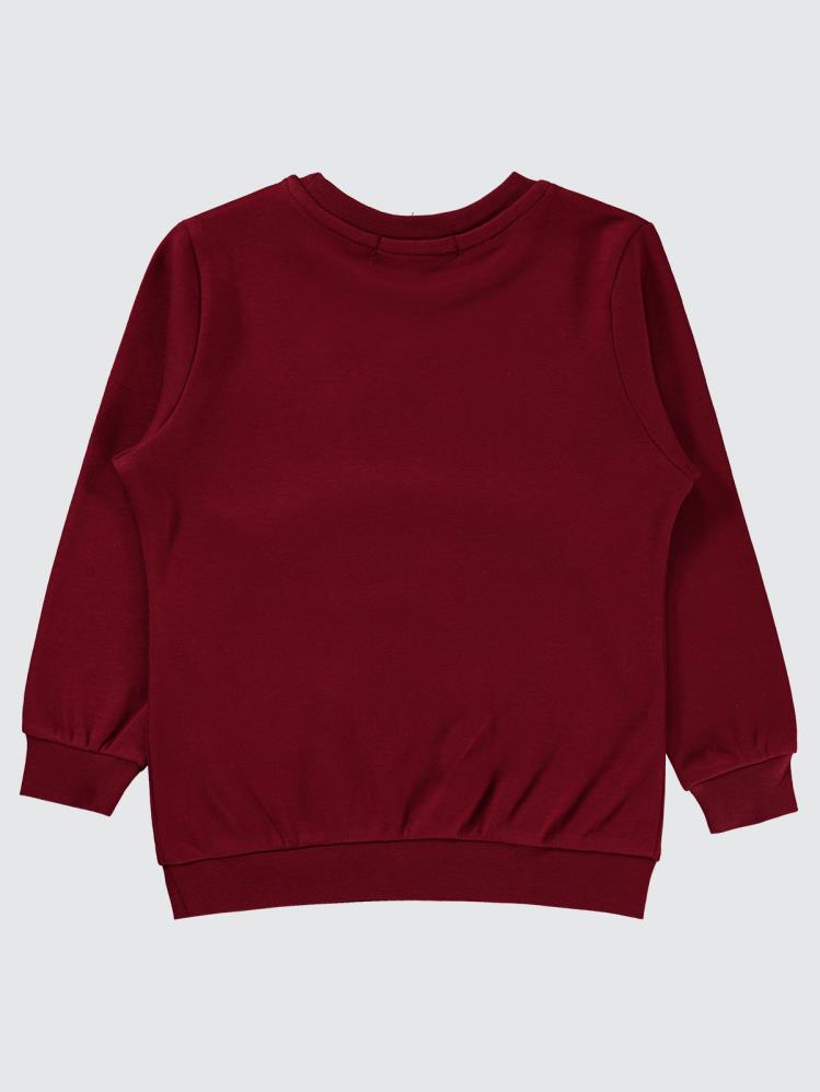 Civil Boys Happy Gülen Yüz Baskılı 2-5 Yaş Sweatshirt - Bordo