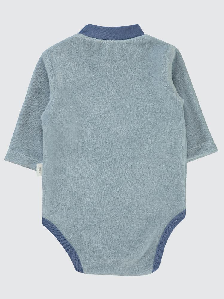 Civil Baby Dinozor Baskılı Boğazlı 1-18 Ay Çıtçıtlı Badi - Mavi