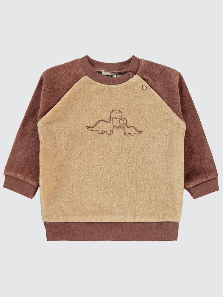 Civil Baby Dinozor Baskılı 6-18 Ay Sweatshirt - Kahverengi