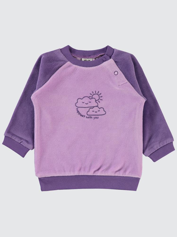 Civil Baby Bulut Baskılı 6-18 Ay Sweatshirt - Lila
