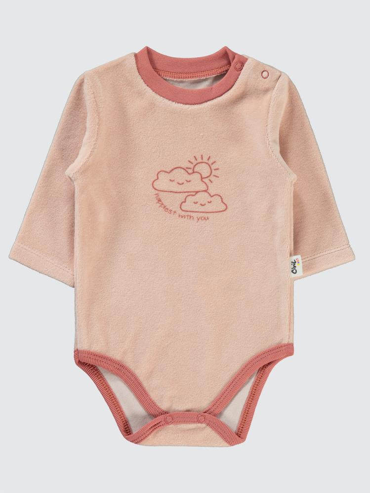 Civil Baby Bulut Baskılı 1-18 Ay Çıtçıtlı Badi - Pudra