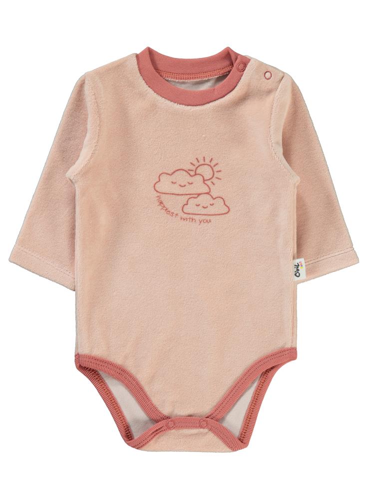 Civil Baby Bulut Baskılı 1-18 Ay Çıtçıtlı Badi - Pudra