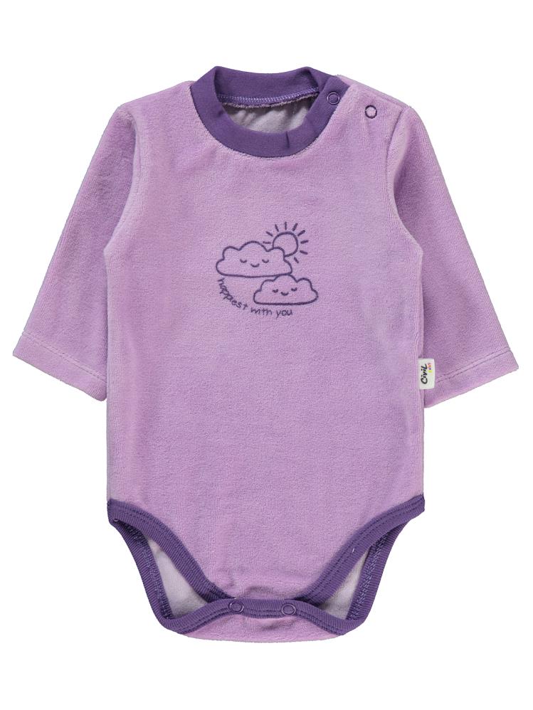 Civil Baby Bulut Baskılı 1-18 Ay Çıtçıtlı Badi - Lila