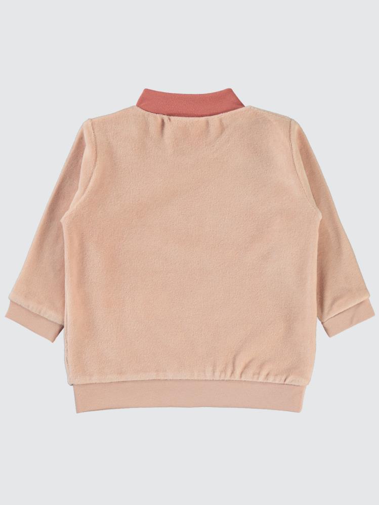Civil Baby Bulut Baskılı Boğazlı 6-18 Ay Sweatshirt - Pudra