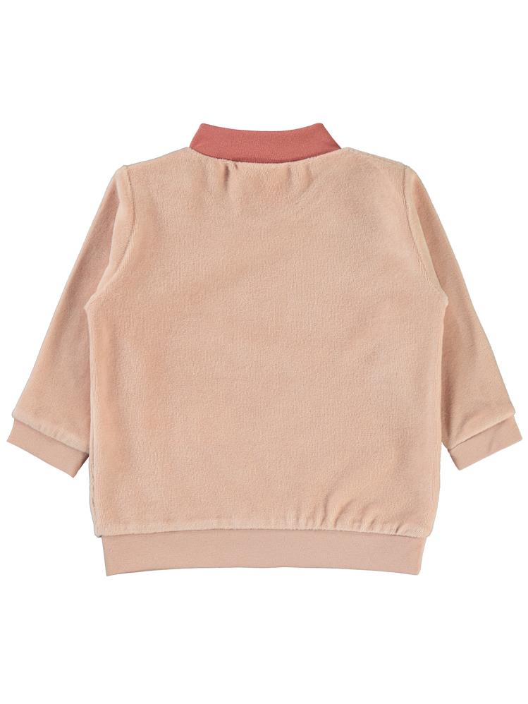 Civil Baby Bulut Baskılı Boğazlı 6-18 Ay Sweatshirt - Pudra