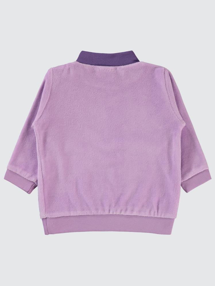 Civil Baby Bulut Baskılı Boğazlı 6-18 Ay Sweatshirt - Lila