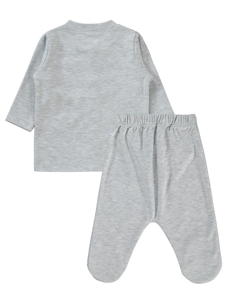 Civil Baby Tavşan Baskılı 1-6 Ay Pijama Takımı - Gri