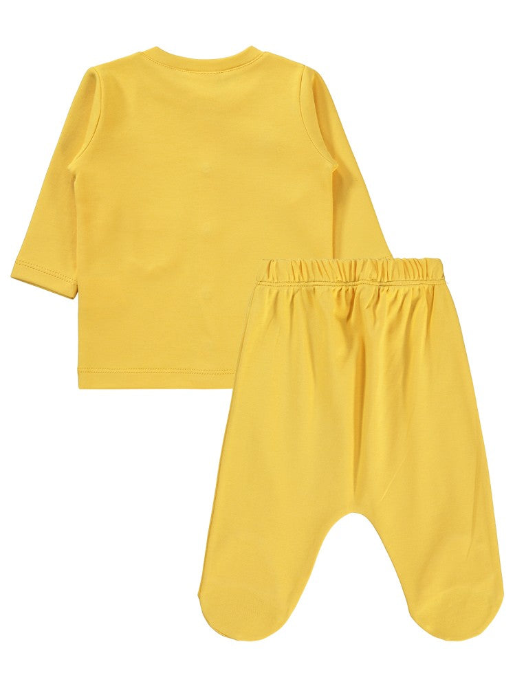 Civil Baby Tavşan Baskılı 1-6 Ay Pijama Takımı - Hardal