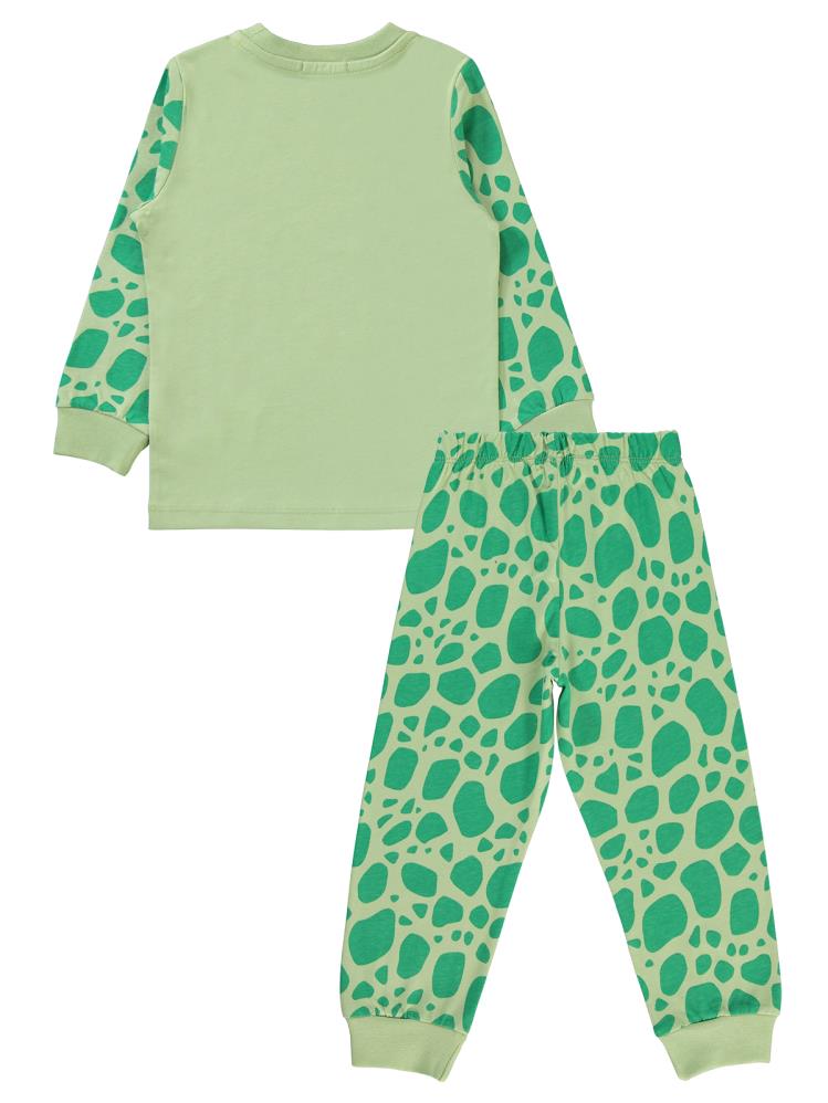 Civil Boys Roar Crazy Dino Baskılı 2-5 Yaş Pijama Takımı - Haki