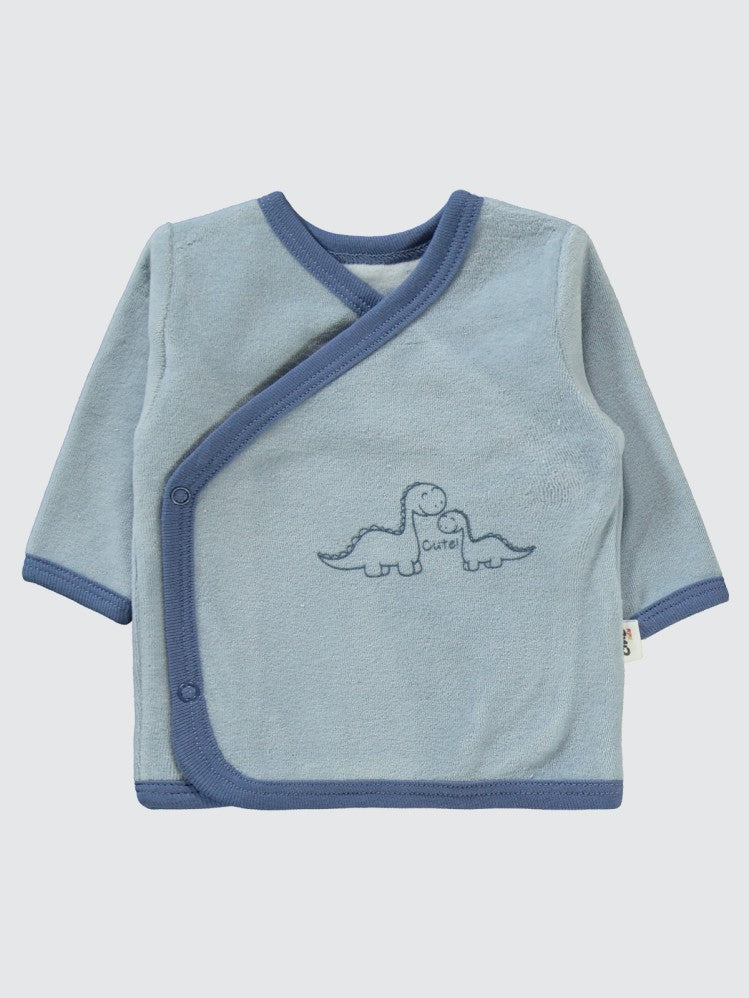 Civil Baby Dinozor Baskılı Zıbın Takımları - Mavi