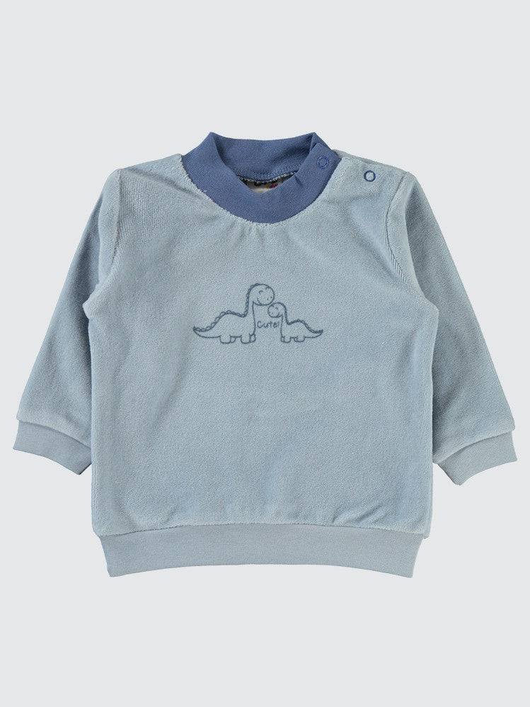 Civil Baby Dinozor Baskılı 6-18 Ay Sweatshirt - Mavi