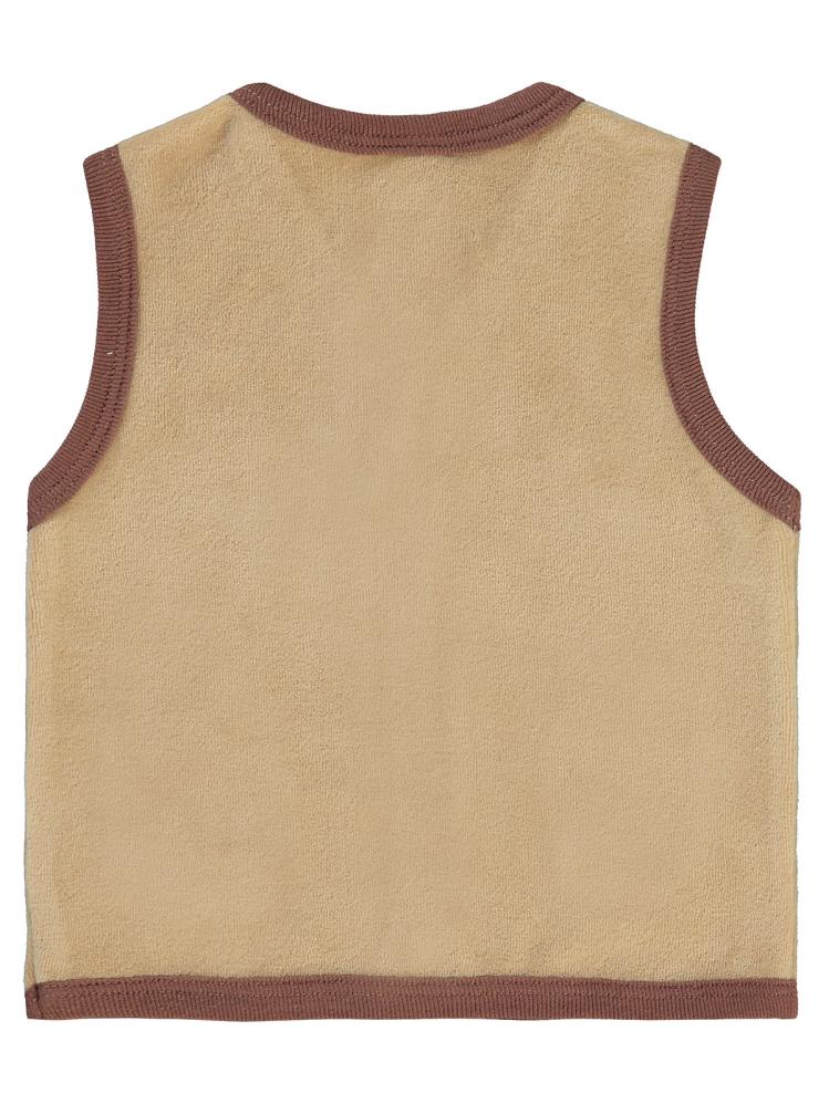 Civil Baby Dinozor Baskılı Cepli 6-18 Ay Yelek - Kahverengi