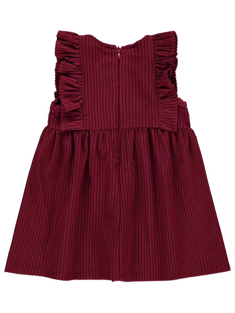 Civil Baby Kol Fırfırlı 6-18 Ay Elbise - Bordo