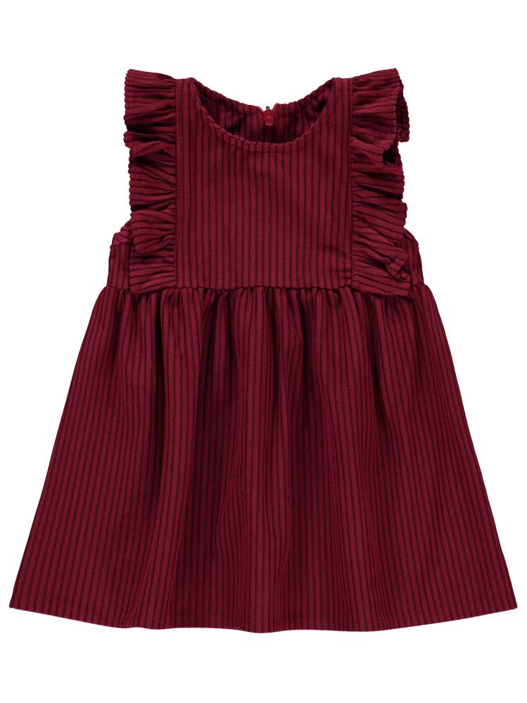 Civil Baby Kol Fırfırlı 6-18 Ay Elbise - Bordo
