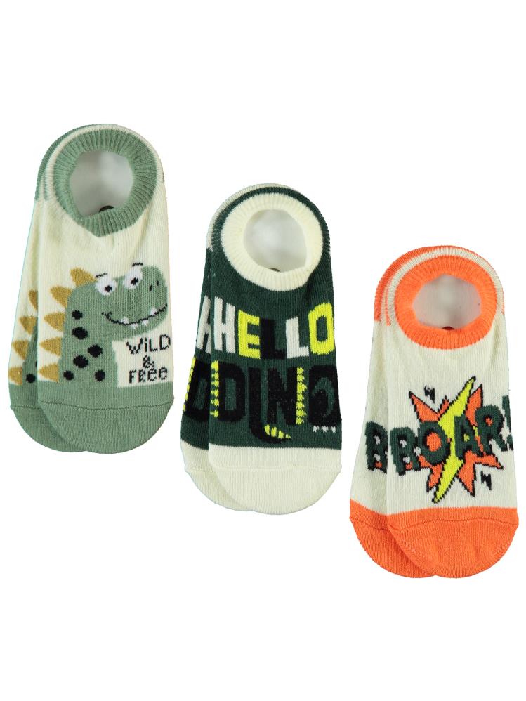Civil Boys Dino 3'lü 2-12 Yaş Erkek Babet Çorap
