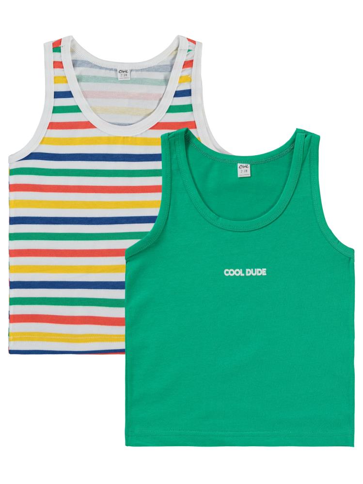 Civil Boys Çizgili 2-10 Yaş 2'li Atlet Set