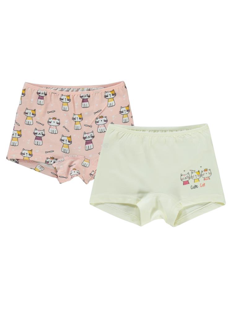 Civil Girls Cute Cat 2-10 Yaş 2'li Boxer Set