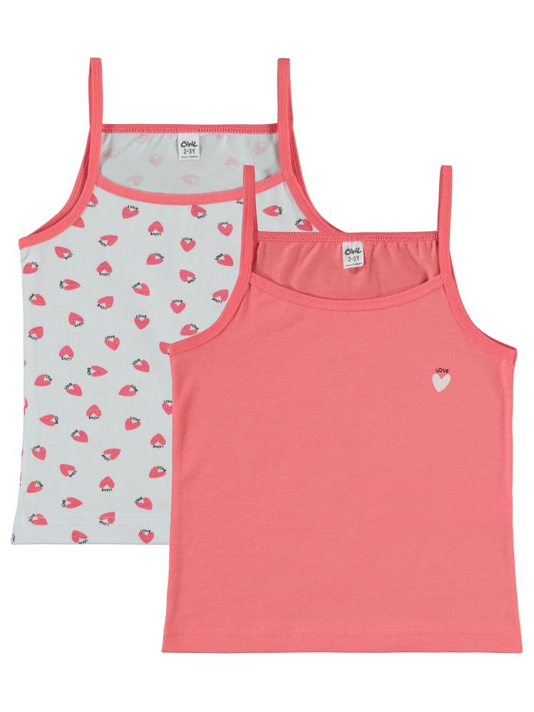 Civil Girls Kalp 2-10 Yaş 2'li Atlet Set