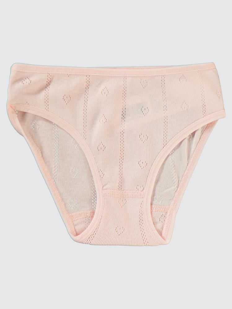 Civil Girls Jakarlı Kalp 2-10 Yaş 2'li Külot Set - Ekru