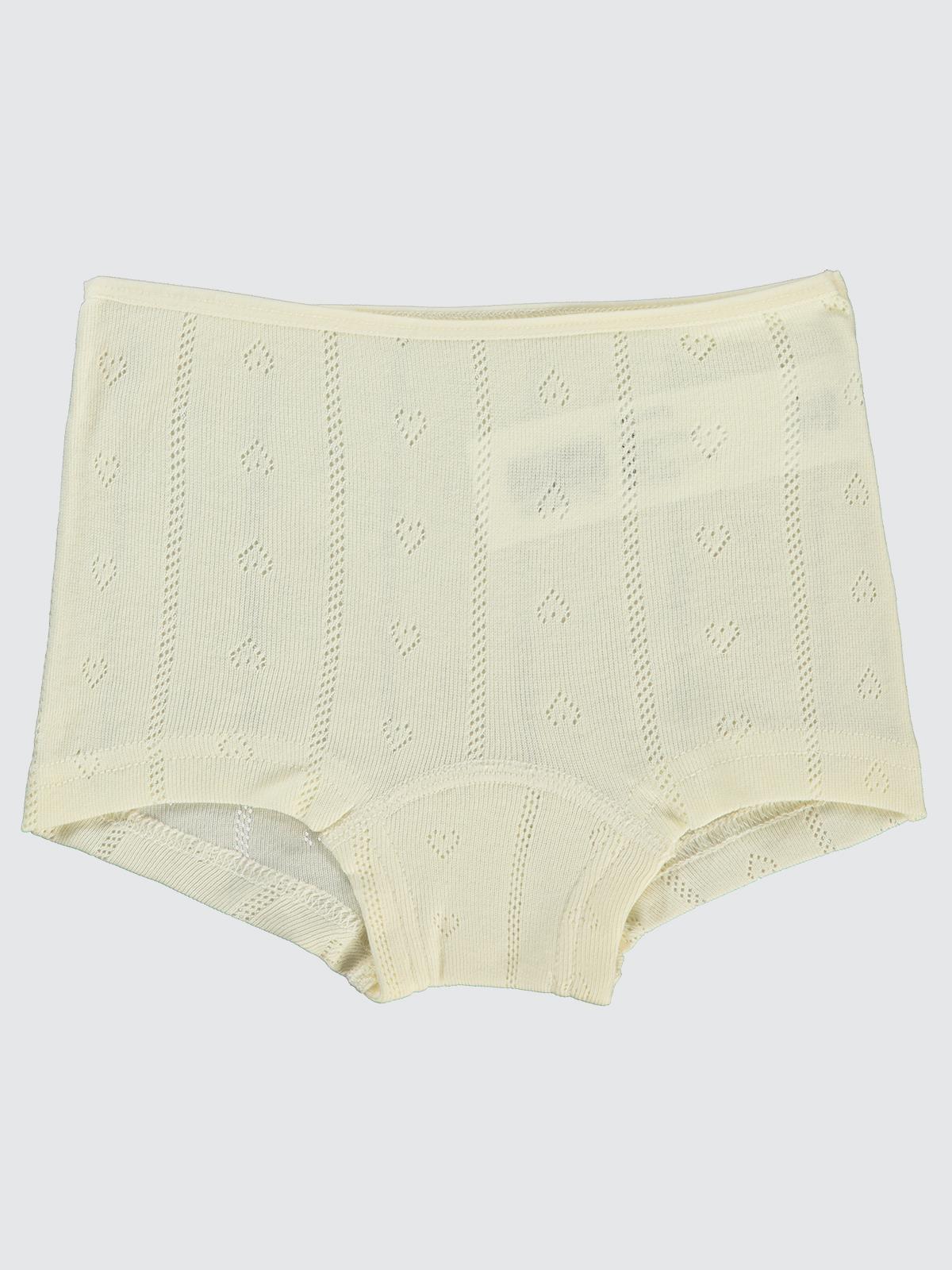 Civil Kız Çocuk Jakarlı Kalp 2'li Boxer Set | Ribana | Okul Kreş ve Günlük Kullanım - Ekru