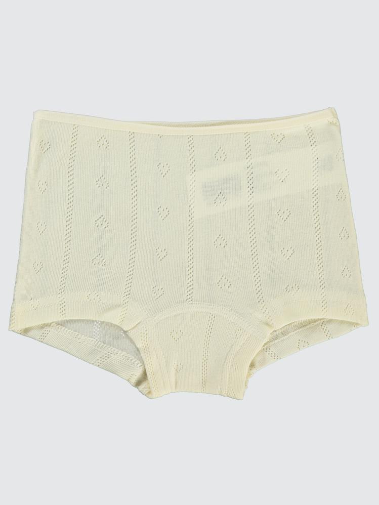 Civil Girls Jakarlı Kalp 2-10 Yaş 2'li Boxer Set - Ekru