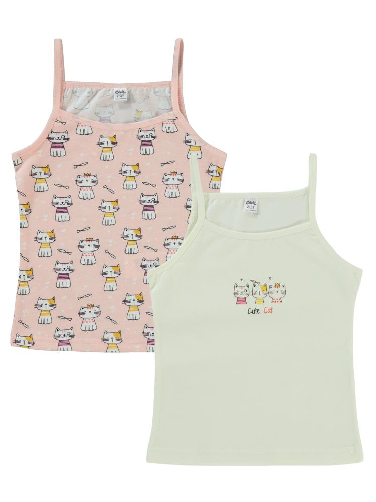 Civil Girls Cute Cat 2-10 Yaş 2'li Atlet Set