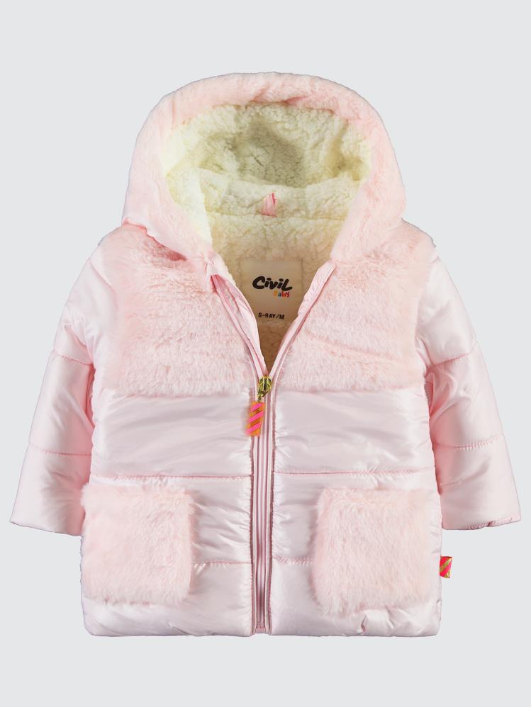 Civil Baby Roba Ve Cepleri Kürklü 6-18 Ay Mont - Pembe